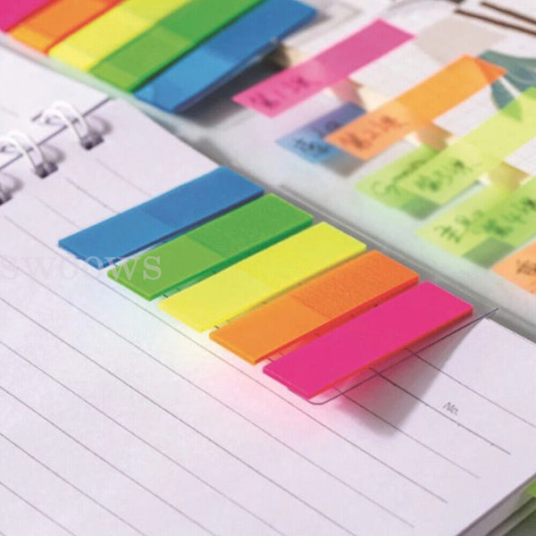 up 1000x Sticky Notes Bookmaker Page Maker Tabs Index Stickers Memo Pad Coloured