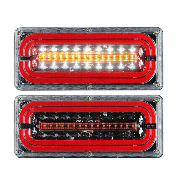 2PCS 12V-24V Sequential Indicator LED Tail Lights Trailer Caravan Truck Stop