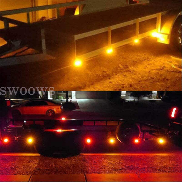 Red Amber LED Clearance Lights Side Marker Lamp Trailer Truck Caravan Multi Volt