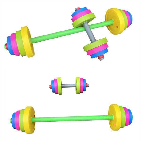 AU Kids Adjustable Barbell Toy Set Durable Exercise Dumbells Toys-LongShort