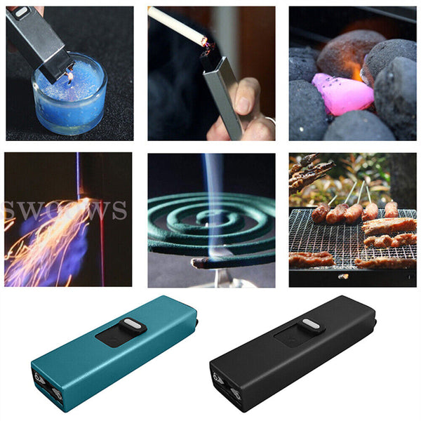 Mini USB Keychain Stun Tool Rechargeable LED Flashlight Self Protect Arc Tool