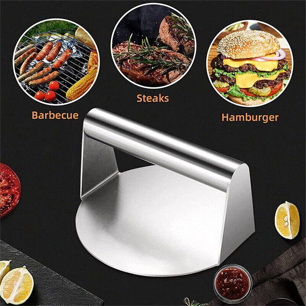 Burger Press Meat Smasher Hamburger Steak No-Rust for Griddle Accessory BBQ Home