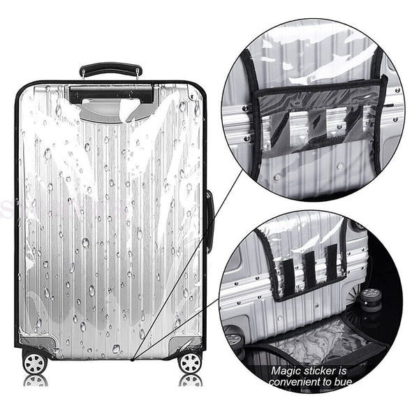 Transparent Waterproof PVC Travel Luggage Protector Clear Suitcase Cover 26"-30"