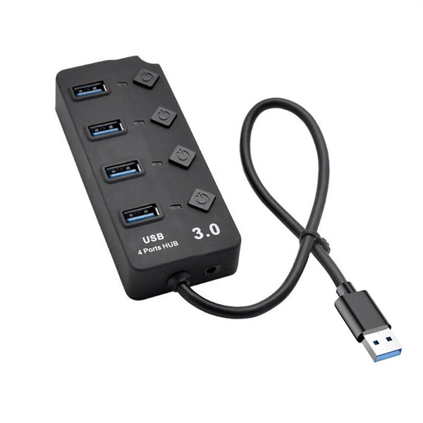 Multi USB 3.0 2.0 Hub 4 Port High Speed Slim Compact Expansion Smart Splitter Au