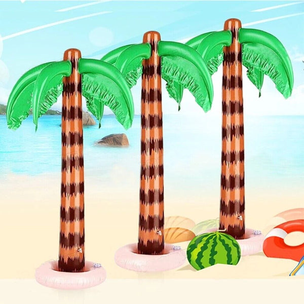 2Pcs Pool Decor Palm Tree Blow Up Inflatable Hawaiian Party Supplies 90cm Beach