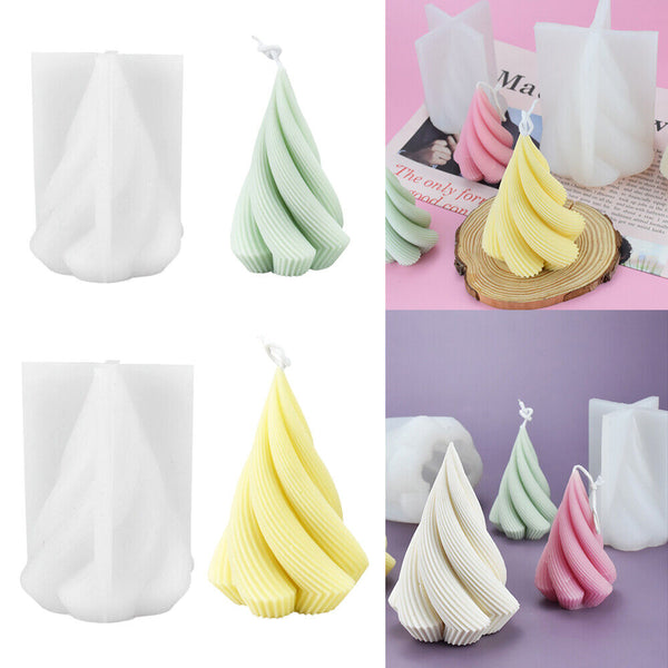 3D Silicone Candle Make Moulds DIY Art Cone Soap Wax Plaster Candles Mold Decor