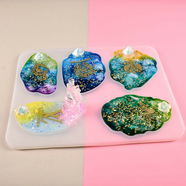 11 Styles Silicone Coaster Resin Casting Mold Epoxy Fruit Tray Plate Mould Craft