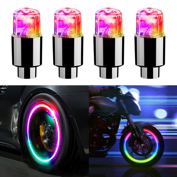 4-16pcs LED Wheel Tire Air Valve Stem Caps Neon Light For Motor Bike Car Bicycle