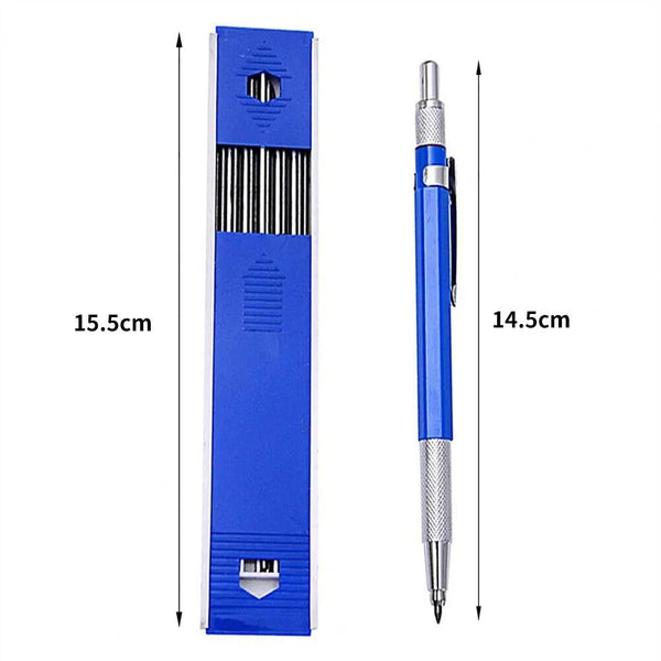 UP 2SETS 2MM Blue Mechanical Leadholder Clutch Pencil W/ 12 x 2B 2mm Lead