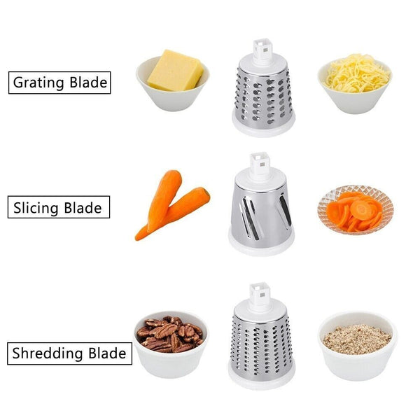 Kitchen Vegetable Food Manual Rotary Drum Grater Chopper Slicer Cutter Shredder