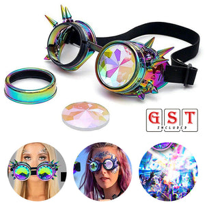 Kaleidoscope Goggles Steampunk Rave Glasses Rainbow Festival Gifts Cosplay Party