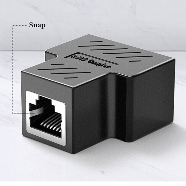 RJ45 Ethernet LAN Network Y Splitter Double Adapter Cable Connector For CAT5/6/7