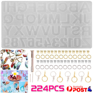 224xEpoxy Resin Mold Casting Letter Alphabet Number Silicone Jewelry Mould Craft