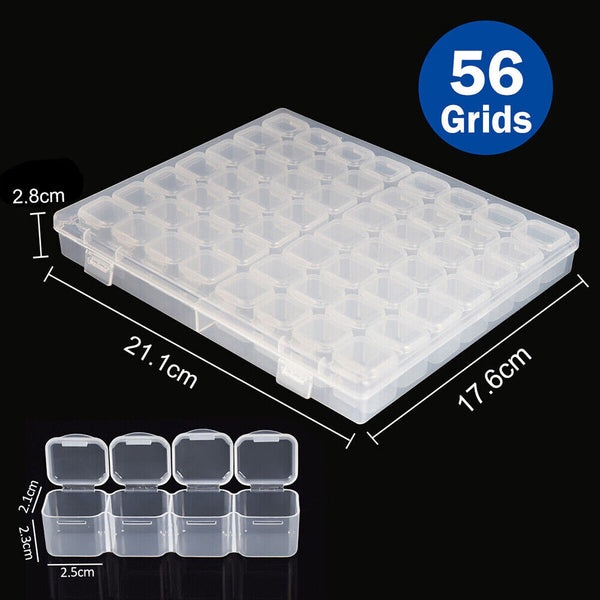 56 Grids Storage Box Plastic Jewelry Organizer Case Container Bead Craft AU