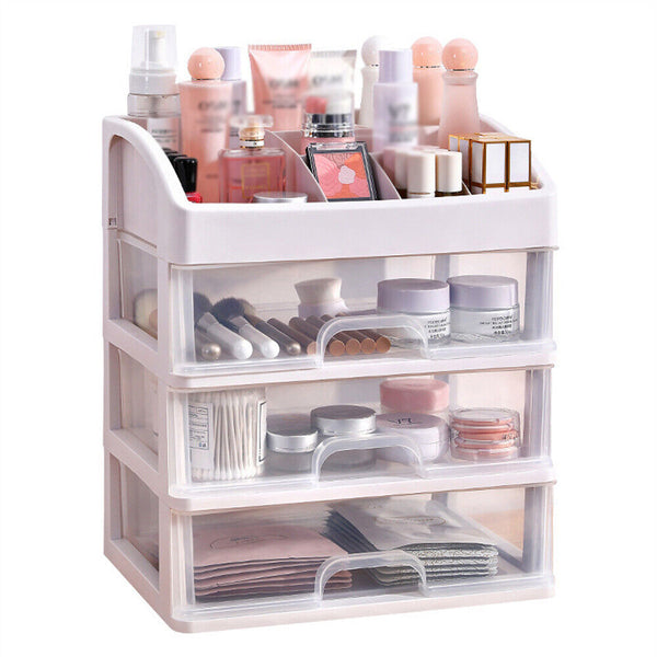 1-3 Drawer Makeup Organizer Container Box Cosmetic Storage Box Desk Case