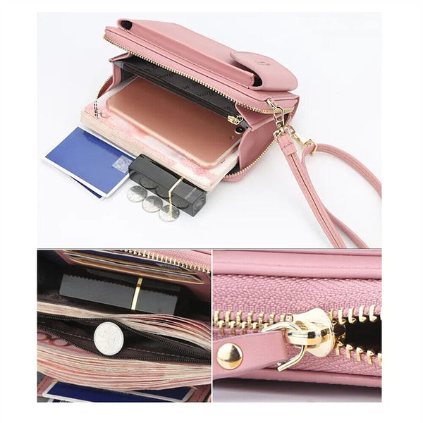 Women Clutch Bag Purse Leather Wallet Ladies Handbag Card Phone Holder Case Coin