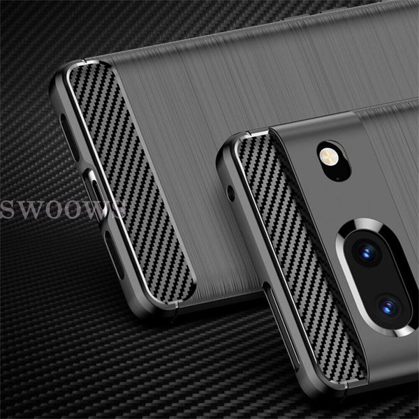 Shockproof Carbon Fiber Heavy Duty Cover For Google Pixel 8 7 Pro Case + Film