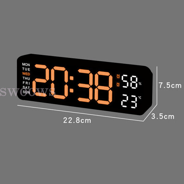 With Calendar Date Temperature LED Large Display USB Clock Digital Wall