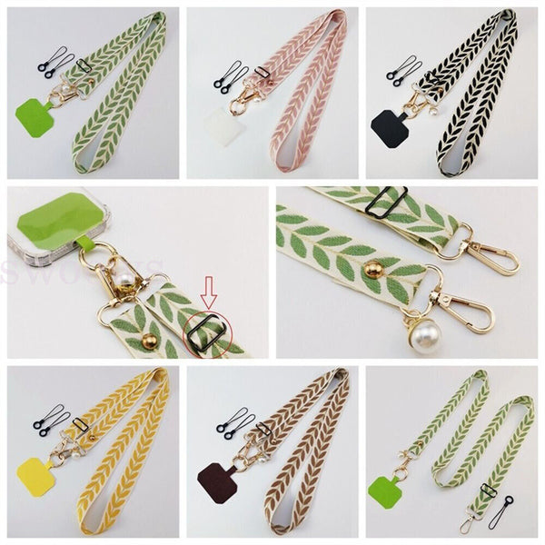 Universal Mobile Phone Lanyard Adjustable Hanging Neck Strap With Patch Fashion