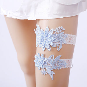 2x NEW Girly Black White Party Bride Wedding Flower Lace Garter Suspender Belt