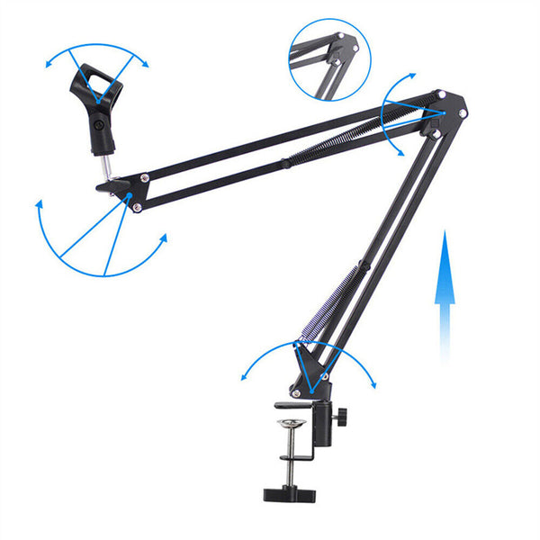 Pro Mic Microphone Holder Suspension Boom Arm Desktop Stand Mount for Broadcast