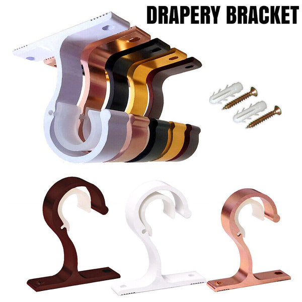 UP4x Bracket Hang Curtain Rod Holders Hook Room Window Frame Rod Drapery Bracket