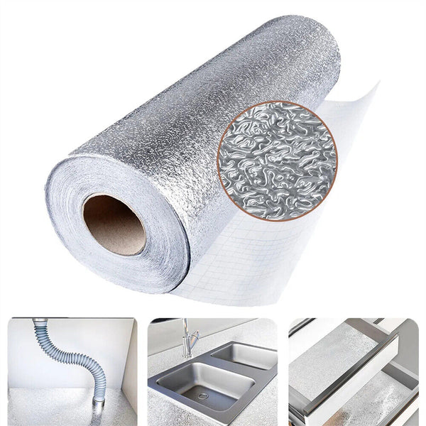 Aluminum Foil Sticker Self Adhesive Oil-proof Waterproof Kitchen Cabinet Wall