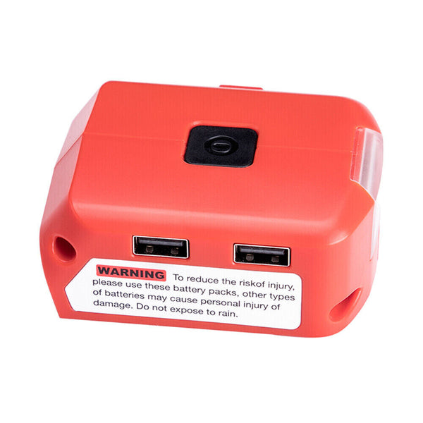 2 USB Port Phone Charger Adapter Li-ion Battery For Milwaukee 18V/20V Battery AU