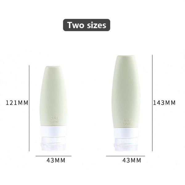 4PCS Cosmetic Container Dispenser Silicone Empty Bottle Travel Shampoo Lotion