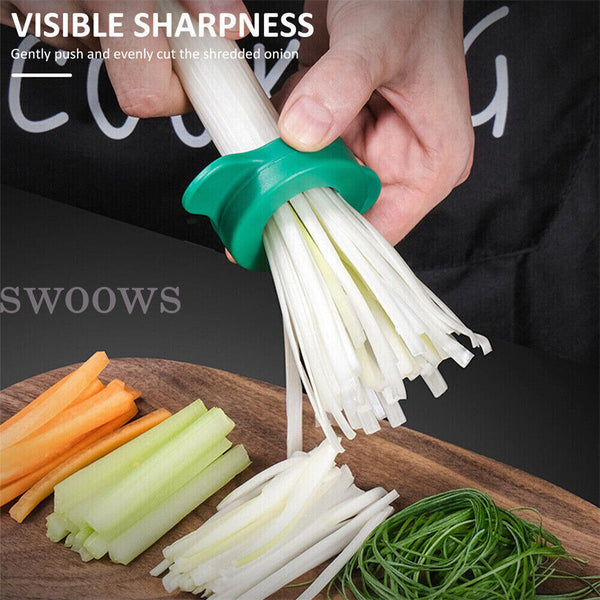 Onion Fruit Vegetable Scallion Cutter Shred Silk Chopped Onion Slicer w/ GIFT