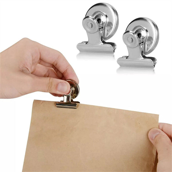 UP 120Pcs Office Magnetic Bulldog Clips Memo Note Holder Magnet Message Clip AUS