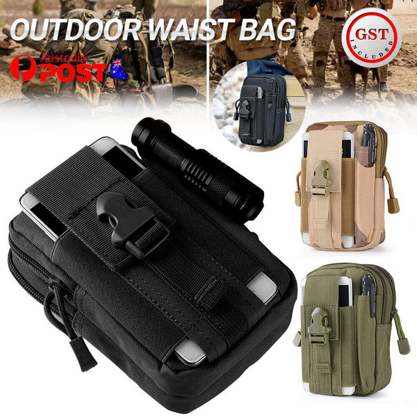 Tactical Molle Pouch Belt Waist Pack Bag Military Waist Fanny Phone Pocket Hike