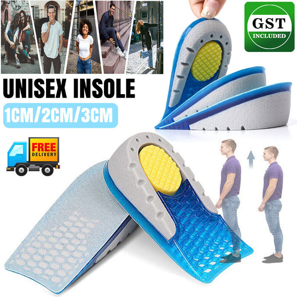 Unisex Insole Heel Lift Insert Shoe Pad Height Increase Elevator Taller Cushion