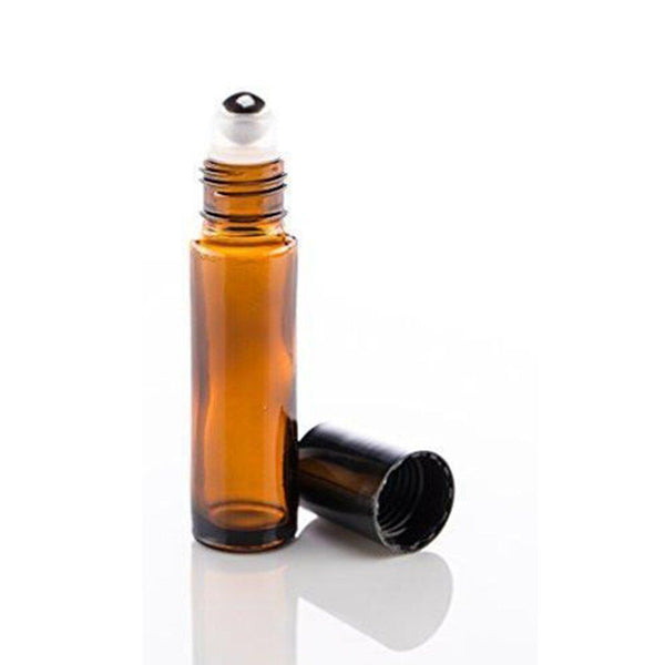 UP200 Roller Bottles Amber Thick Glass Steel Roll on Ball for Essential Oil 10ml