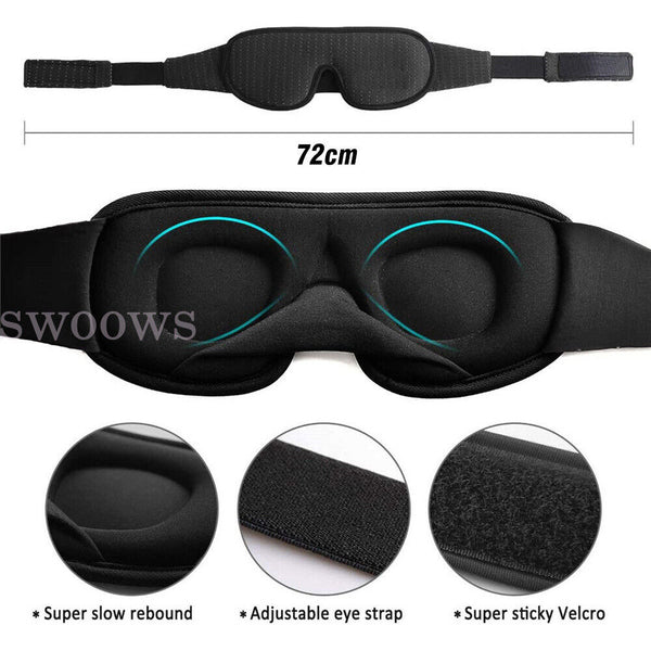 Travel Sleep Eye Mask soft 3D Memory Foam Padded Shade Cover Sleeping Blindfold