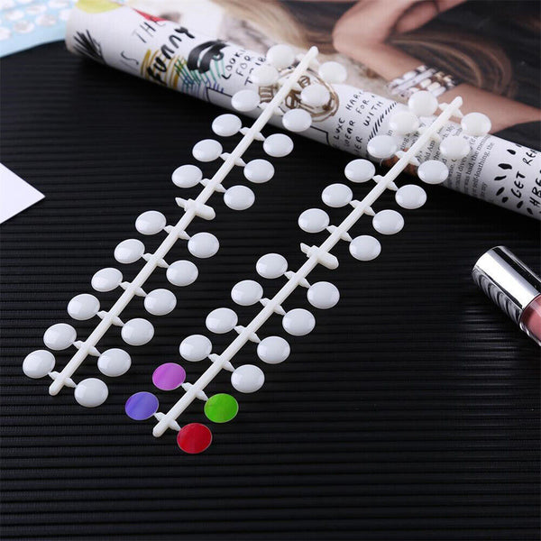 120pcs Nail Art Polish Palette Dot Flat Nail Color Card Display Tool Transparent