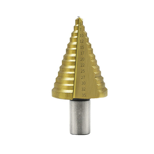 13Step Set HSS Steel Cutter Conical Spiral Groove Titanium Bit Cone Drill 5-35mm