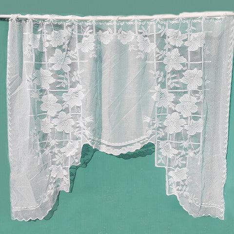 Kitchen Cafe Curtain Lace Valance Window Sheer Net Voile Short Panel Home Decor