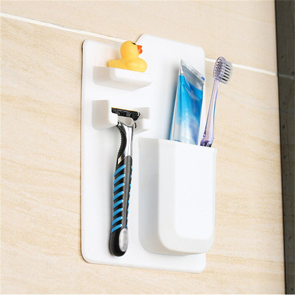 Silicone Mirror Self Grips + Toothbrush Holder Shaving Makeup Shower Mirror AU