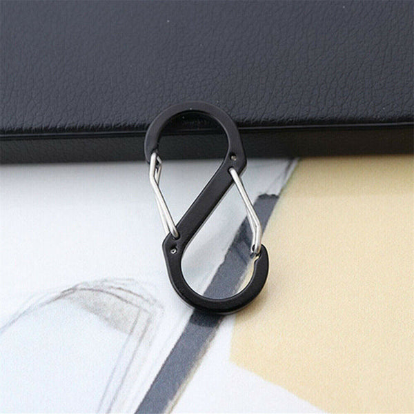 UP 100X Cable Carabiner Camping Hiking Hook Chain Key S-Ring Lock Clip Holder