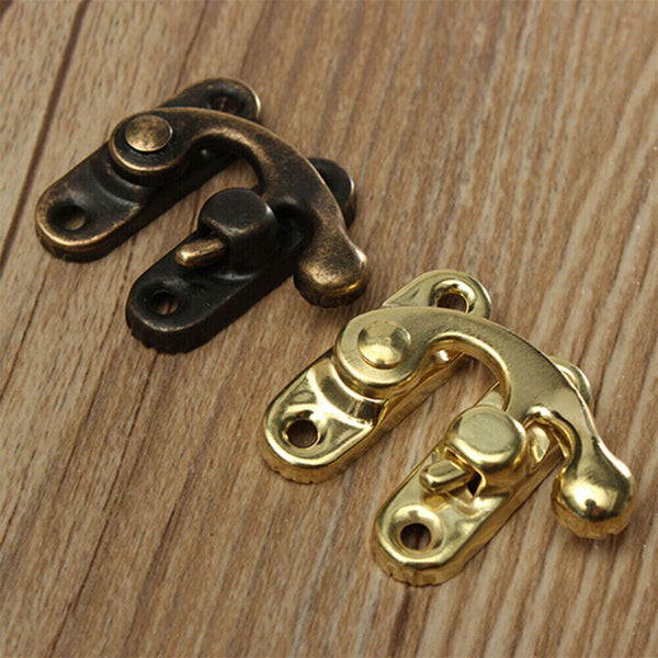 5/10pcs Antique Metal Catch Curved Buckle Horn Lock Clasp Hook Jewelry Box Pad