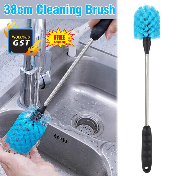 1-2x Kitchen Cleaning Tool Long Handle Nylon Bristle Brush Baby Cup Bottle Brush