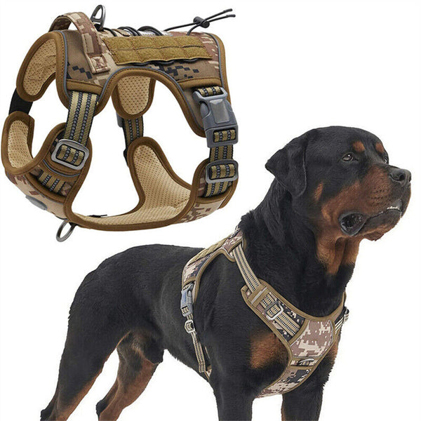 Dog Harness Tactical No Pull Adjustable Pet Military Working Training Vest S-XL