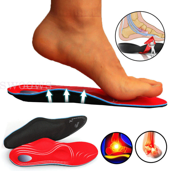 Orthotic Insoles Insert Shoes High Arch Support Plantar Flat Feet Fasciitis Foot