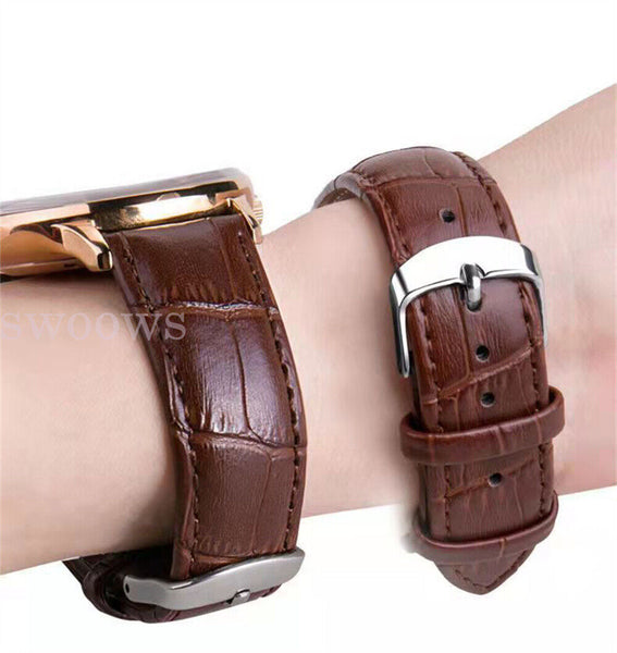 22mm 20mm Universal Quick Release Crocodile Pattern Leather Watch Band Strap