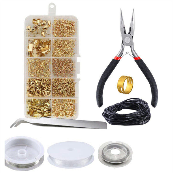 Jewellery Making Findings Kit DIY Wire Pliers Set Starter Tools Necklace Repair