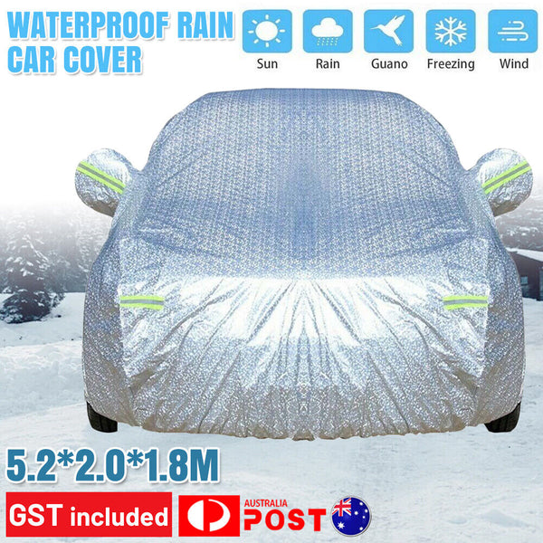 Waterproof Aluminum Car Cover 6 Layer Large Rain UV Dust Hail Resitant Full Size