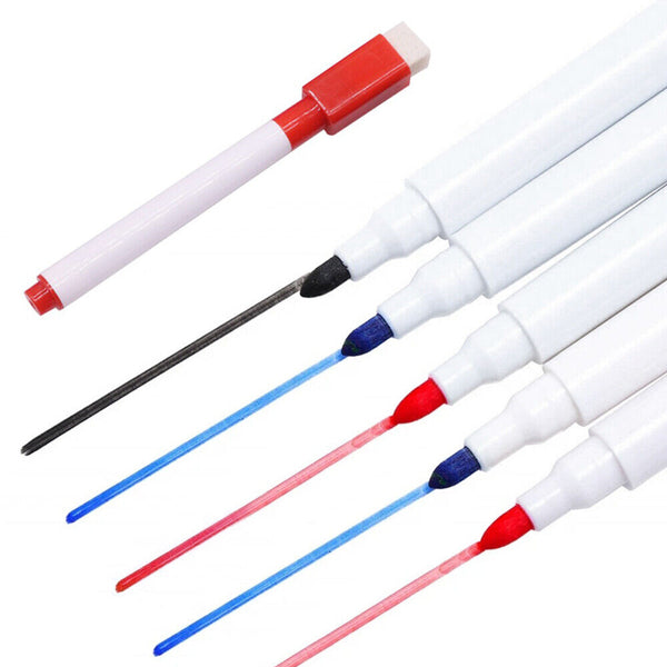 NEW 12 pcs Whiteboard Marker Pens With Dry Wipe Erase Pen Eraser Lid au stock