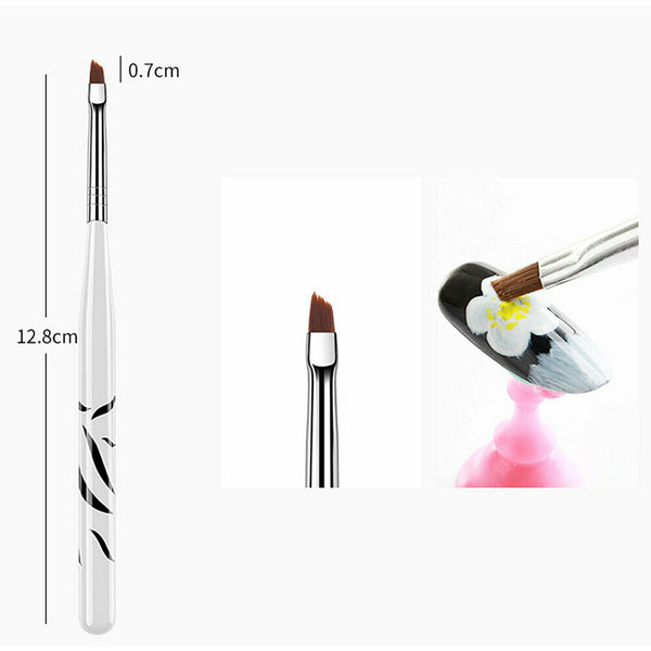 8PCS Acrylic Nail Art Brush Pen UV Gel Painting Drawing Liner Polish Brushes AU