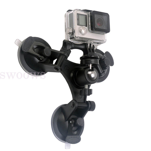 Triple Suction Cup Car Mount Holder Suit For GoPro Hero 8/7/6/5/4 Action Camera